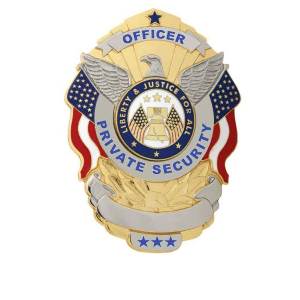 Private Security Officer Badge - Eagle Over Flags Shield - Badges & Accessories